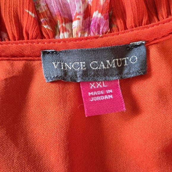 Vince Camuto Orange/Pink Floral Boho Tiered Tunic Dress Size XXL - Picture 6 of 8
